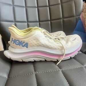 Hoka Women's Cream and Blue Athletic Shoes